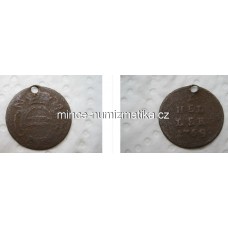 1 Heller 1768 Marie Terezie - vrtaný